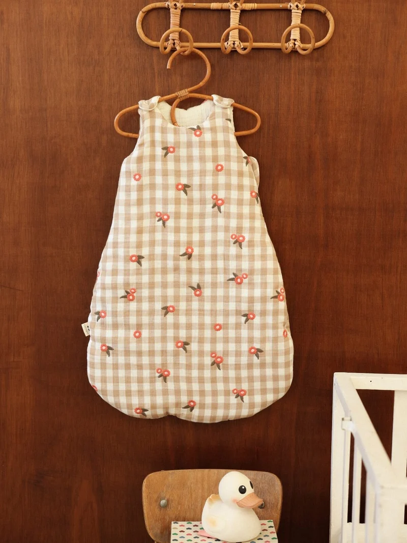 Gigoteuse gaze de coton VICHY beige TOG 2