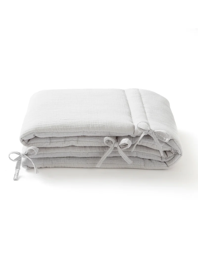 Tour de lit gaze de coton GRIS CLAIR