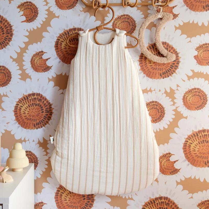 Gigoteuse gaze de coton RAYURES BEIGE TOG 2