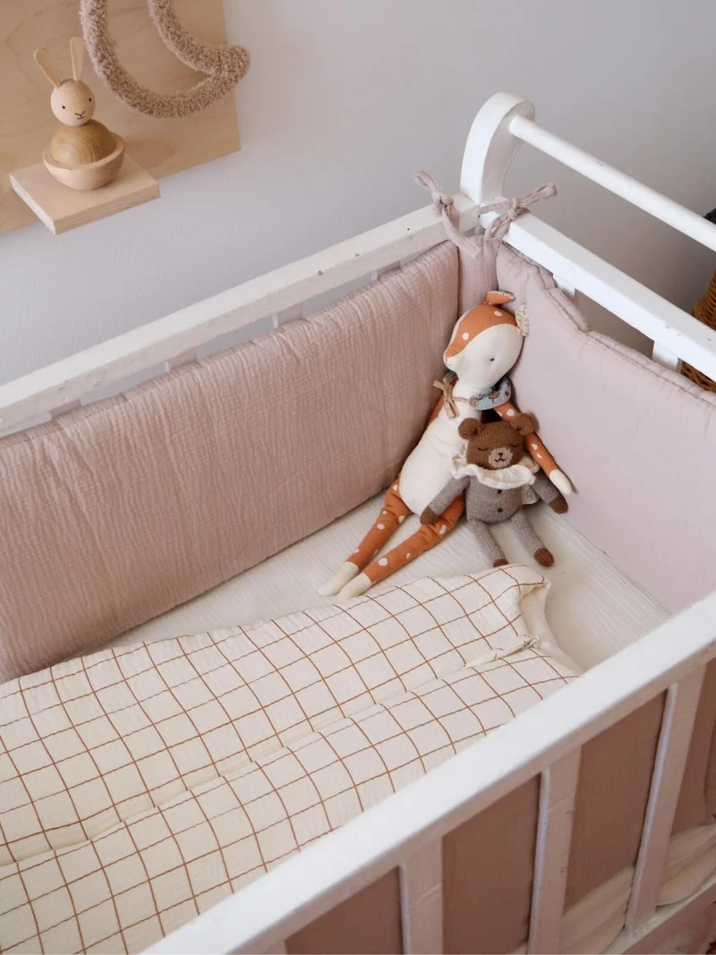 Tour de lit gaze de coton BEIGE
