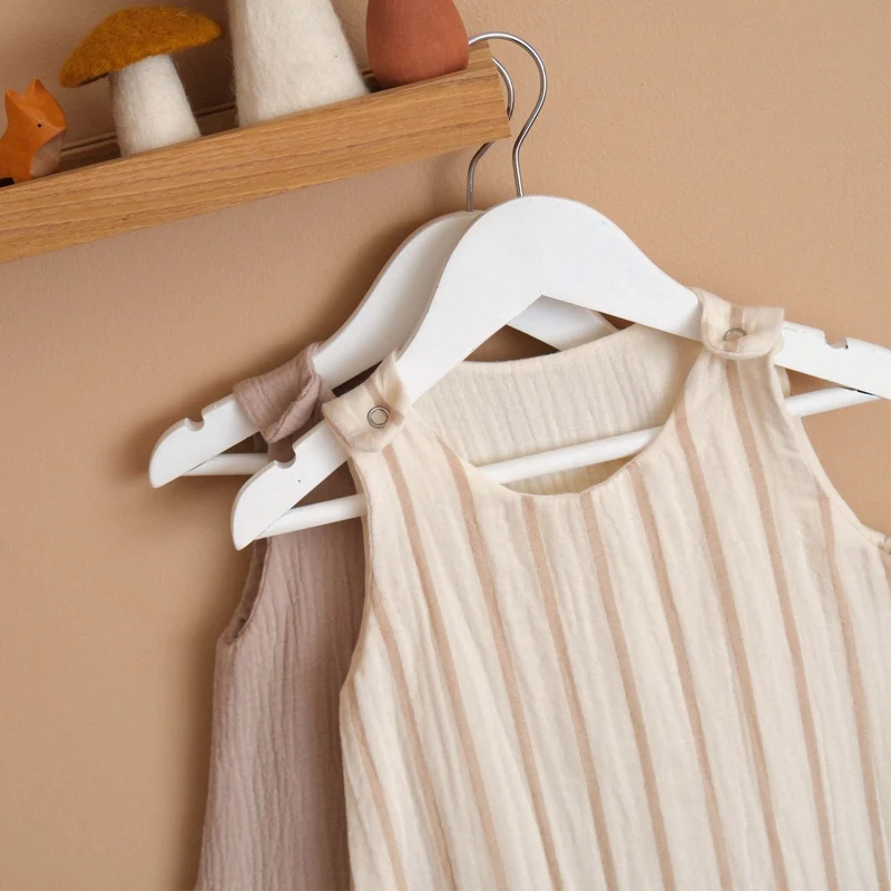 Gigoteuse gaze de coton RAYURES BEIGE TOG 1