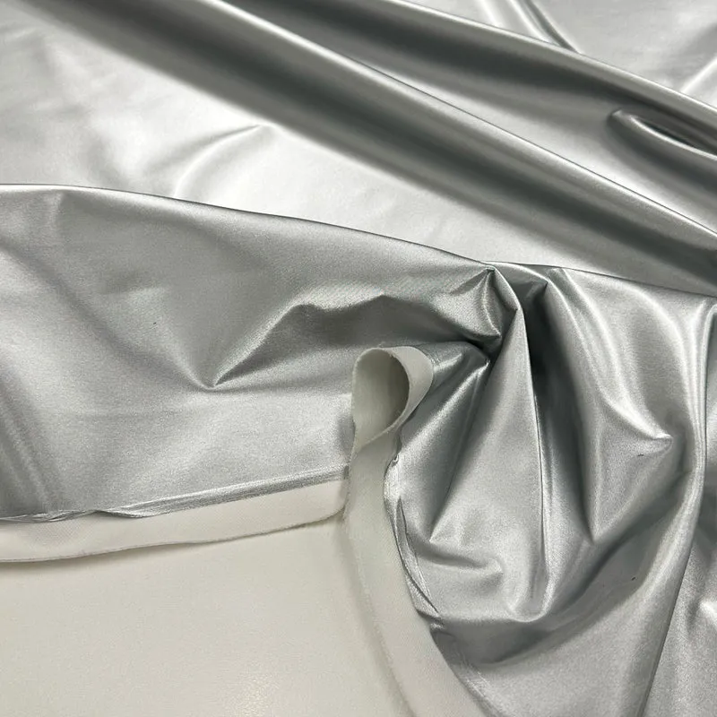 Tissu Simili Satin Cuir - Argento
