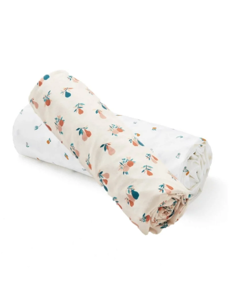 Lot de 2 draps-housse POIRES / PLEIN AIR
