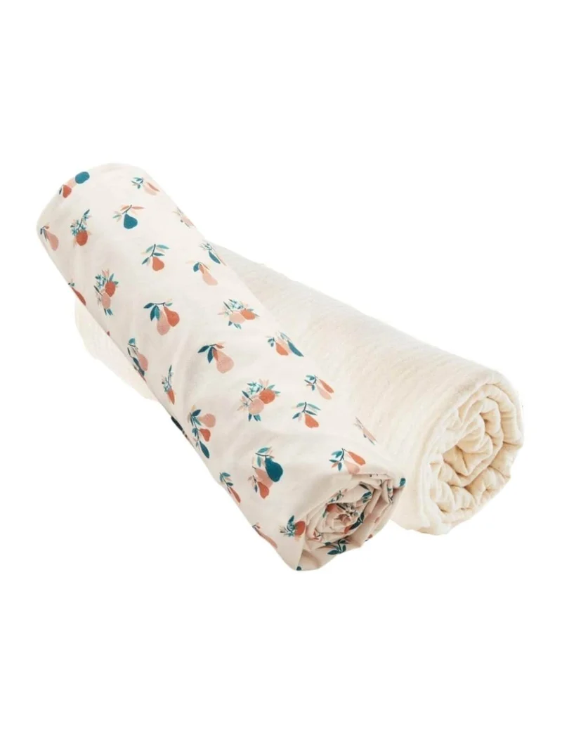 Lot de 2 draps-housse ECRU / POIRES