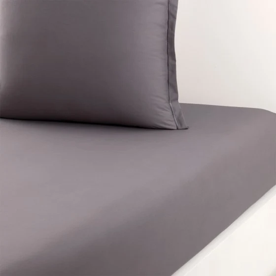 Drap housse Percale Anthracite