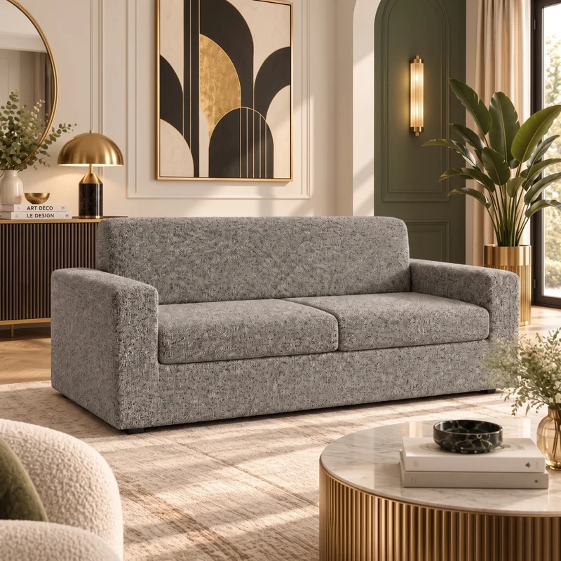 Canapé convertible avec matelas mémoire de forme gris - Collection canape lit