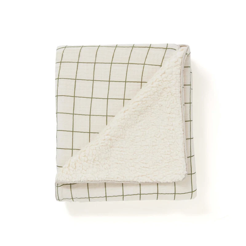 Couverture polaire bébé CARREAU VERT