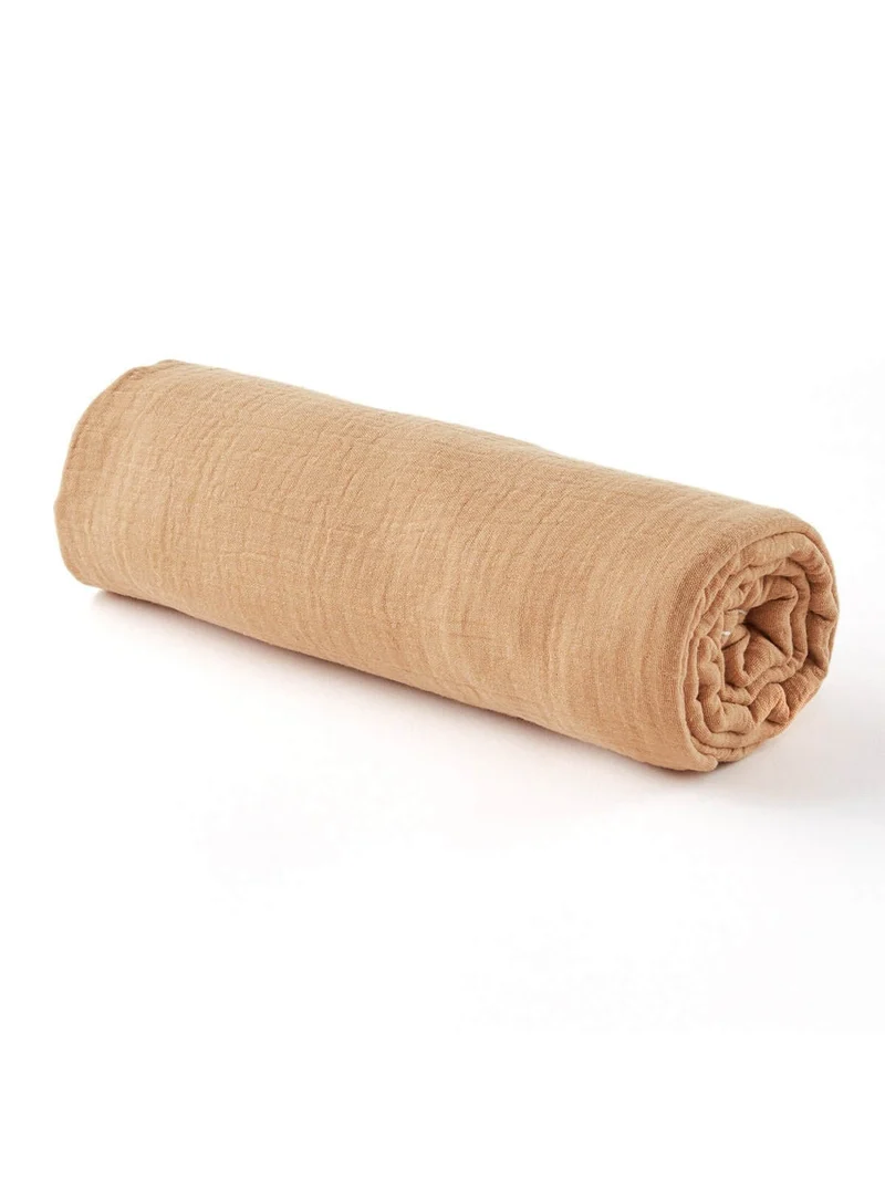 Drap housse bébé gaze de coton CAMEL - Imparfaits