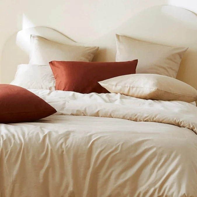La housse de couette en satin de coton bio