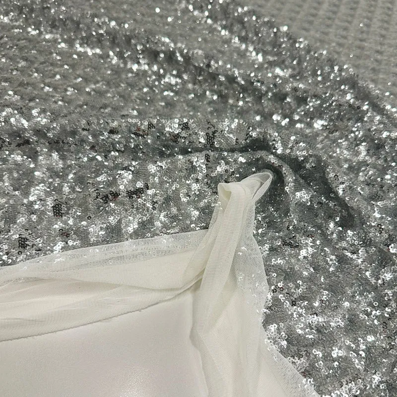 Tissu Tulle Brodé, Paillettes - Stellare