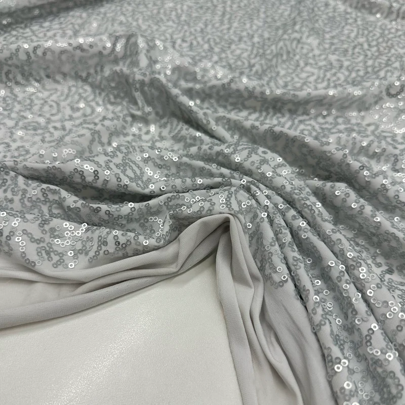 Tissu Jersey Lycra Brodé, Paillettes - Sparka