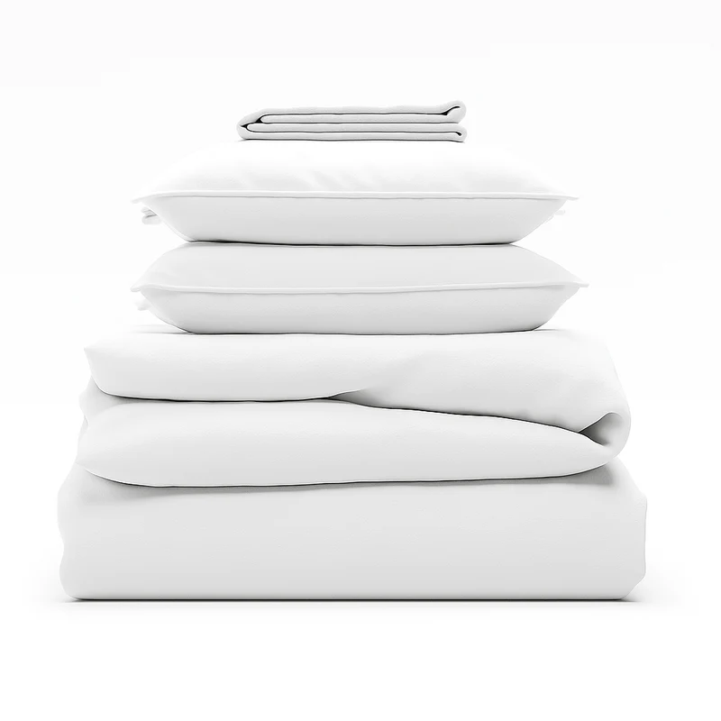 Parure de lit coton blanc, douceur haut de gamme, confort naturel - Collection Coton