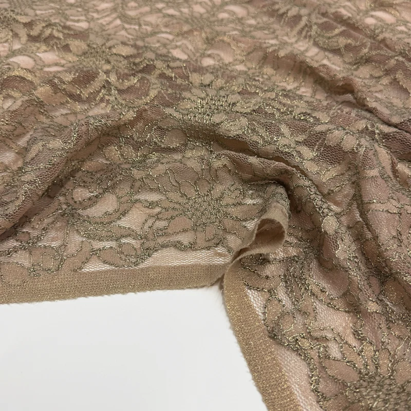 Tissu Maille Dentelle, Stretch - Métallisé, Metallia