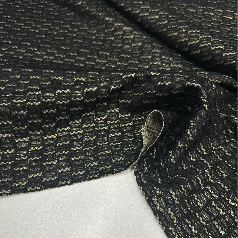 Tissu Maille Dentelle Guipure, Viscose - Tissé Métallisé, Sarelia