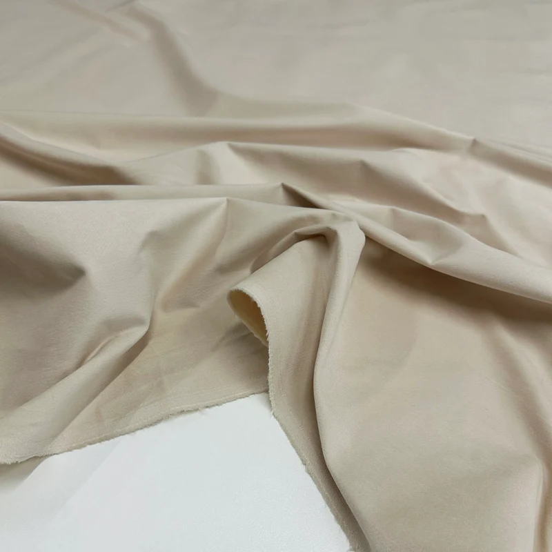 Tissu Velours Stretch Lisse, Coton - Avorio