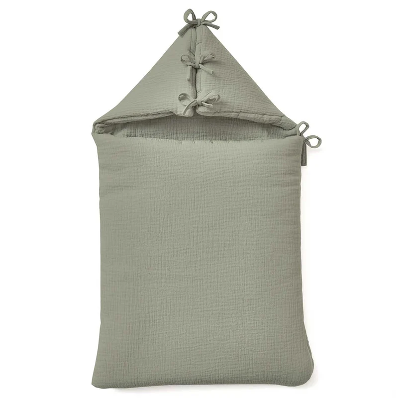 Nid d'ange bébé en gaze de coton VERT SAUGE