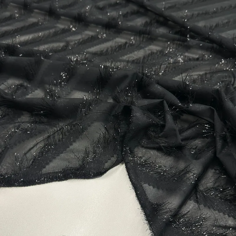 Tissu Lancé-Découpé - Frange Métallisé, Elettra
