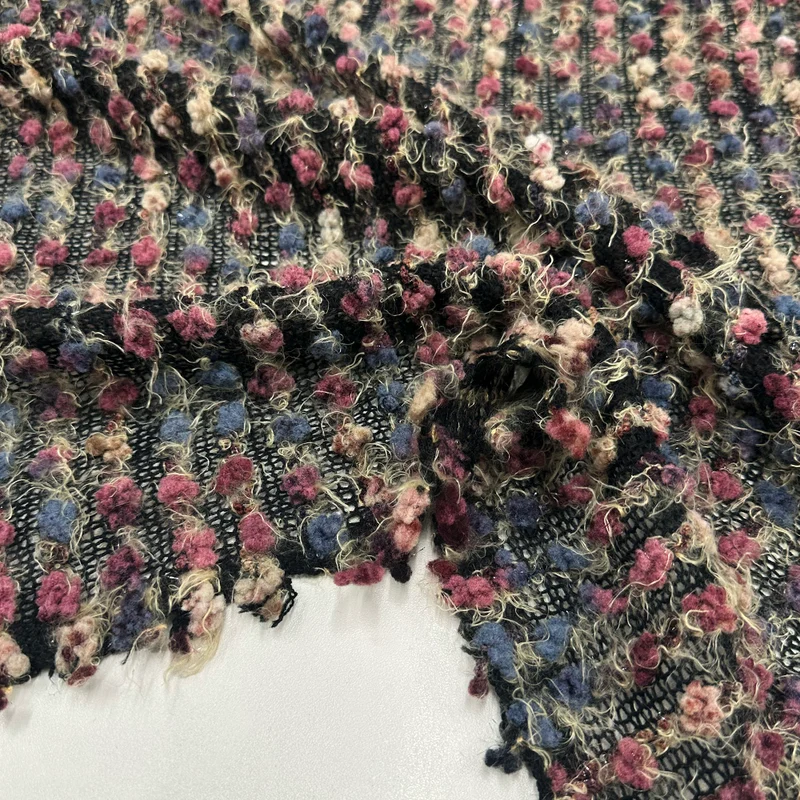Tissu Maille Bouclette, Viscose Coton - Aradeo