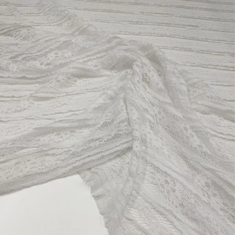 Tissu Maille Dentelle, Stretch Paillettes - Oscura