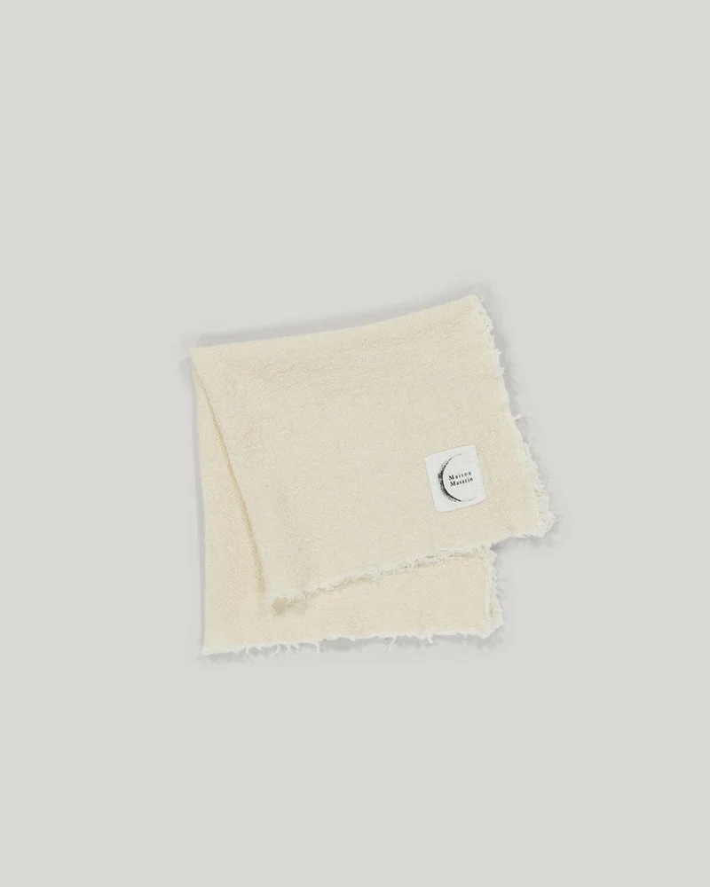 Pack de 6 serviettes de table en lin brut, Craie