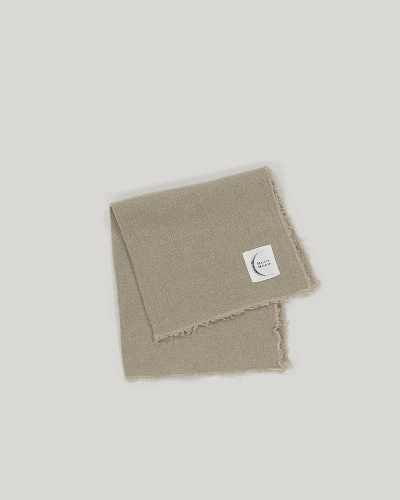 Pack de 6 serviettes de table en lin brut, Naturel