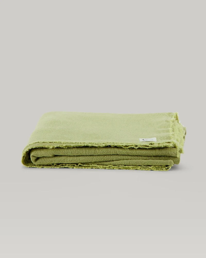 Nappe / Plaid / Dessus de lit en lin brut, Limoncello