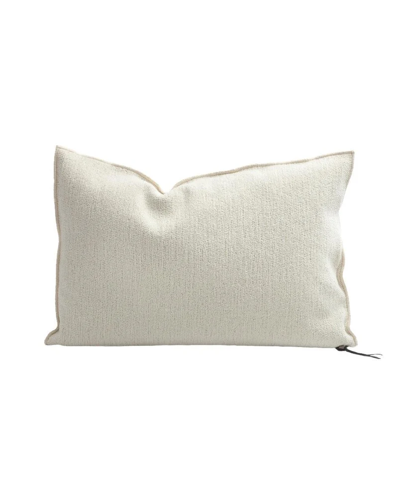 Coussin Vice Versa Toile Tuftée Upcyclée, Crème