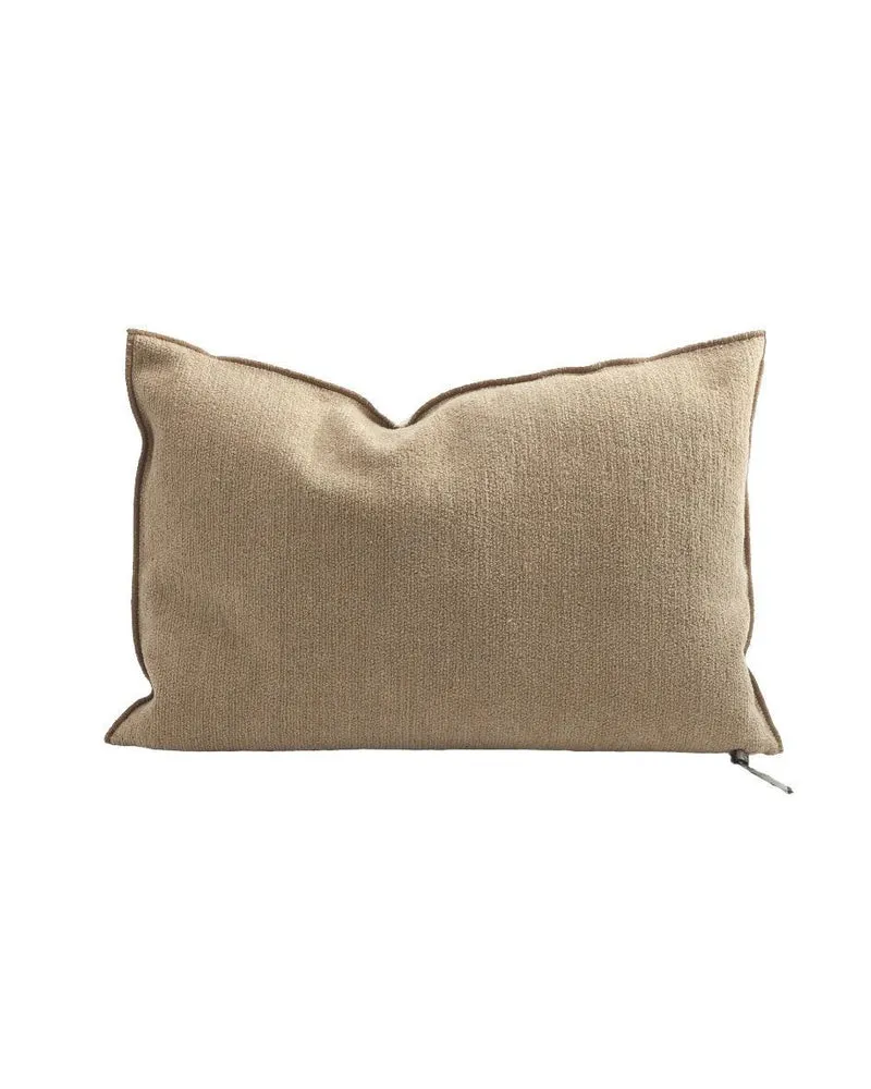 Coussin Vice Versa Toile Tuftée Upcyclée, Cappuccino