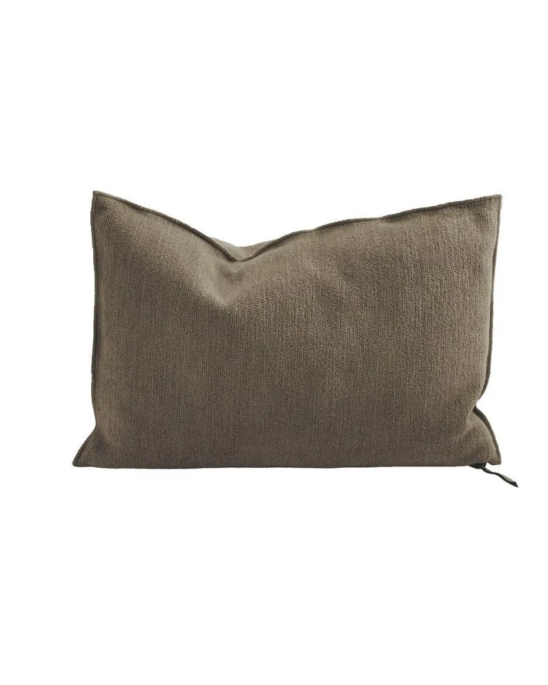 Coussin Vice Versa Toile Tuftée Upcyclée, Kaki