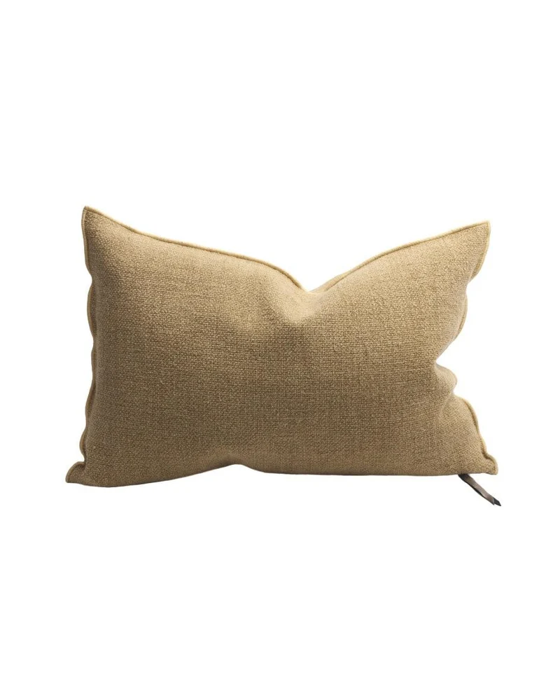 Coussin Vice Versa en toile Formentera, Paille