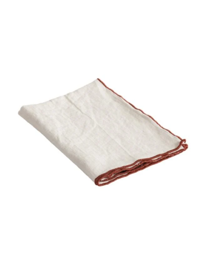 Serviette Bourdon Mimi Blanc / Bourdon Argile