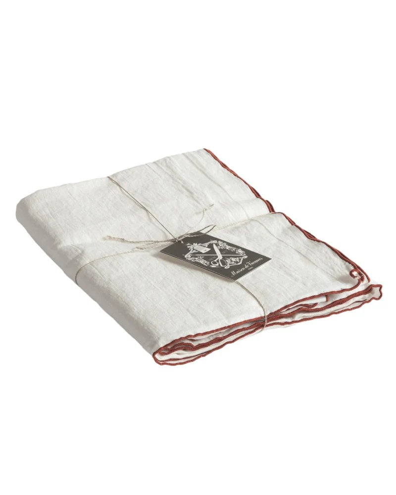 Nappe Bourdon Toile Mimi Blanc / Bourdon Argile