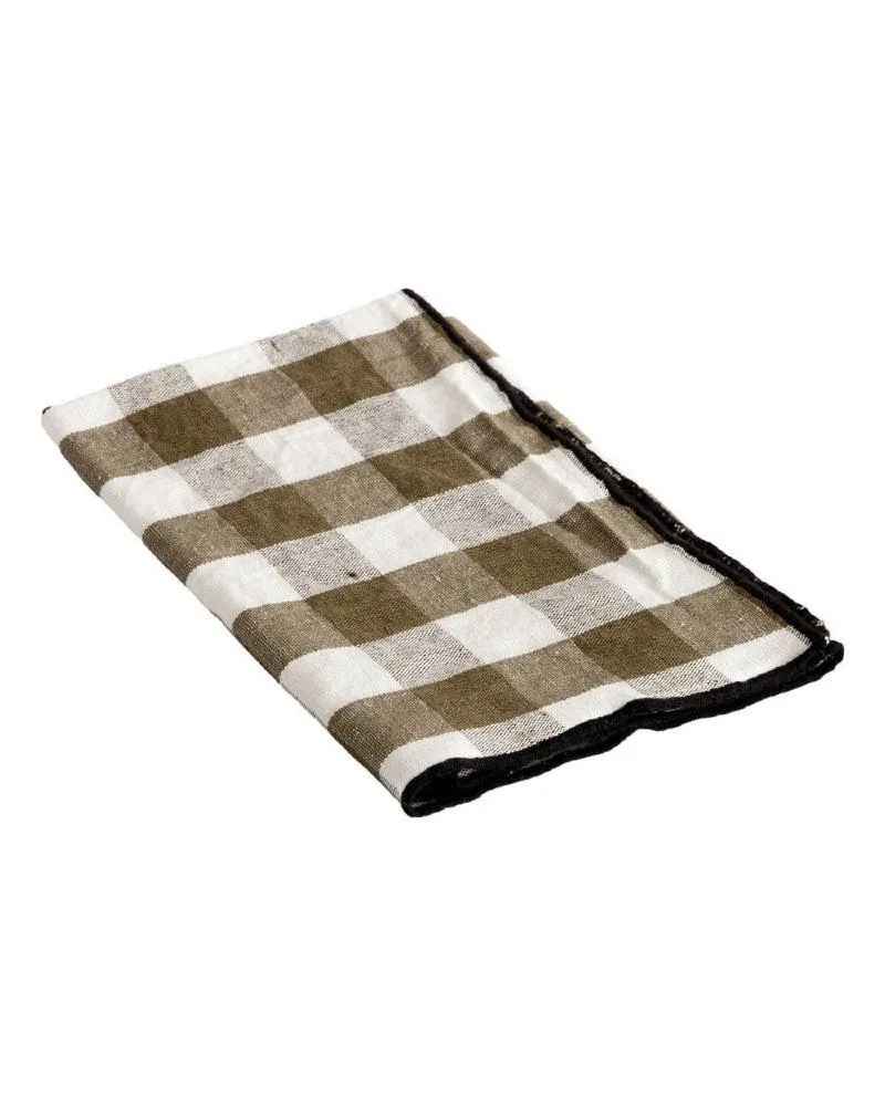 Serviette Bourdon Toile Mimi Vichy, Kaki