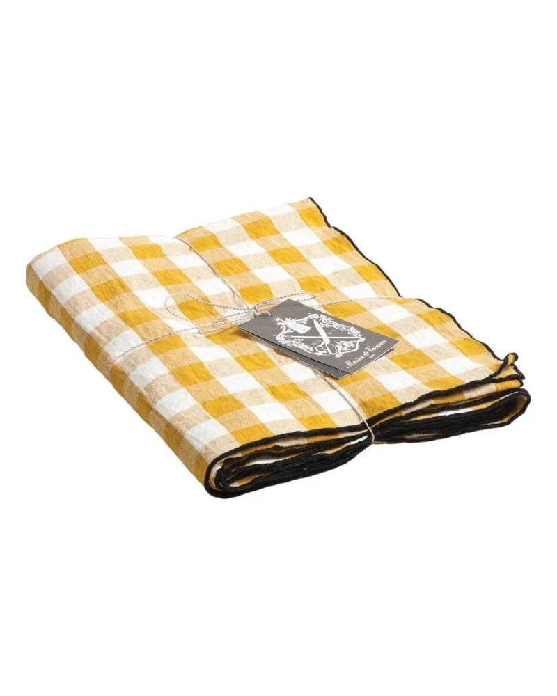 Nappe Toile Mimi Vichy Ocre / Bourdon Noir