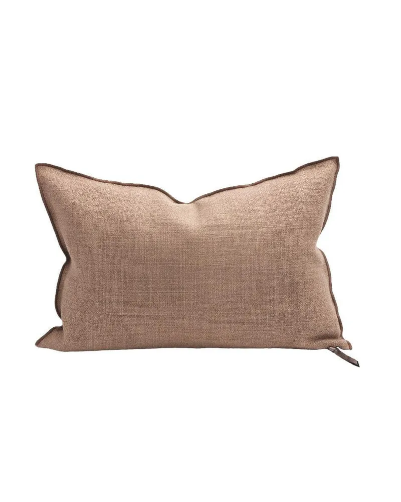 Coussin Vice Versa Toile de Lin Vintage, Blush