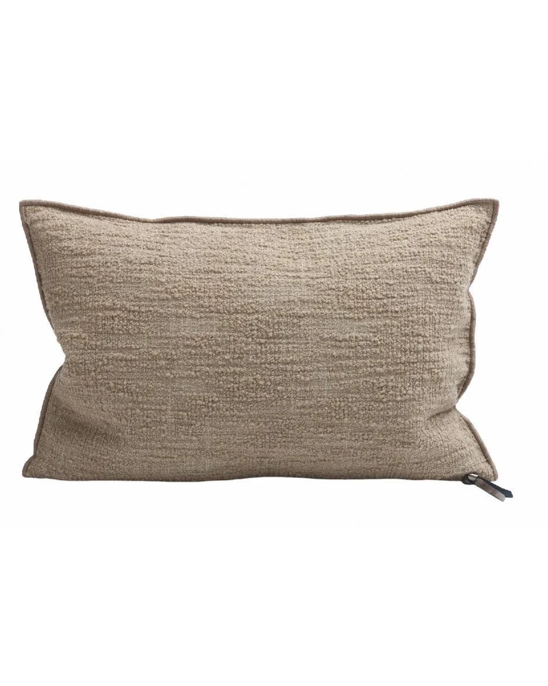 Coussin Vice Versa Toile Biella Dévorée, Cappuccino