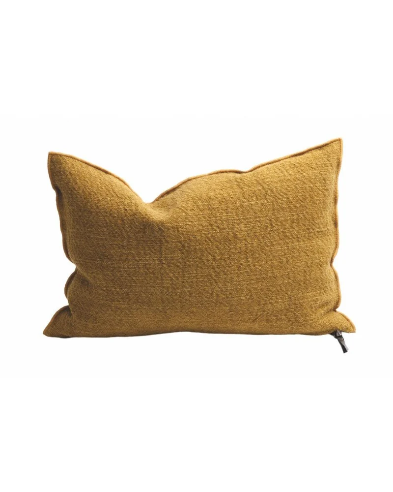 Coussin Vice Versa en toile Nomade Ocre