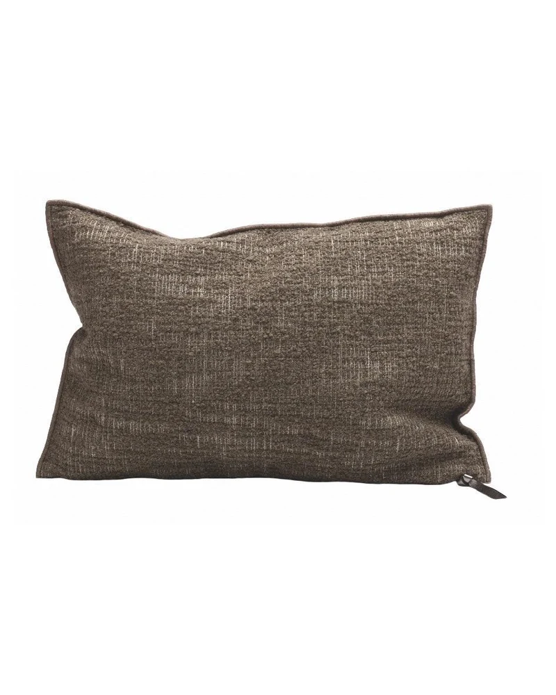 Coussin Vice Versa Toile Biella Dévorée, Kaki