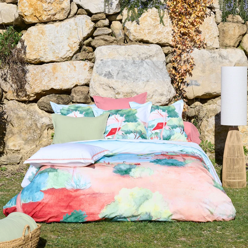 Parure de lit À l’ombre des pins - Percale de coton fils/cm²