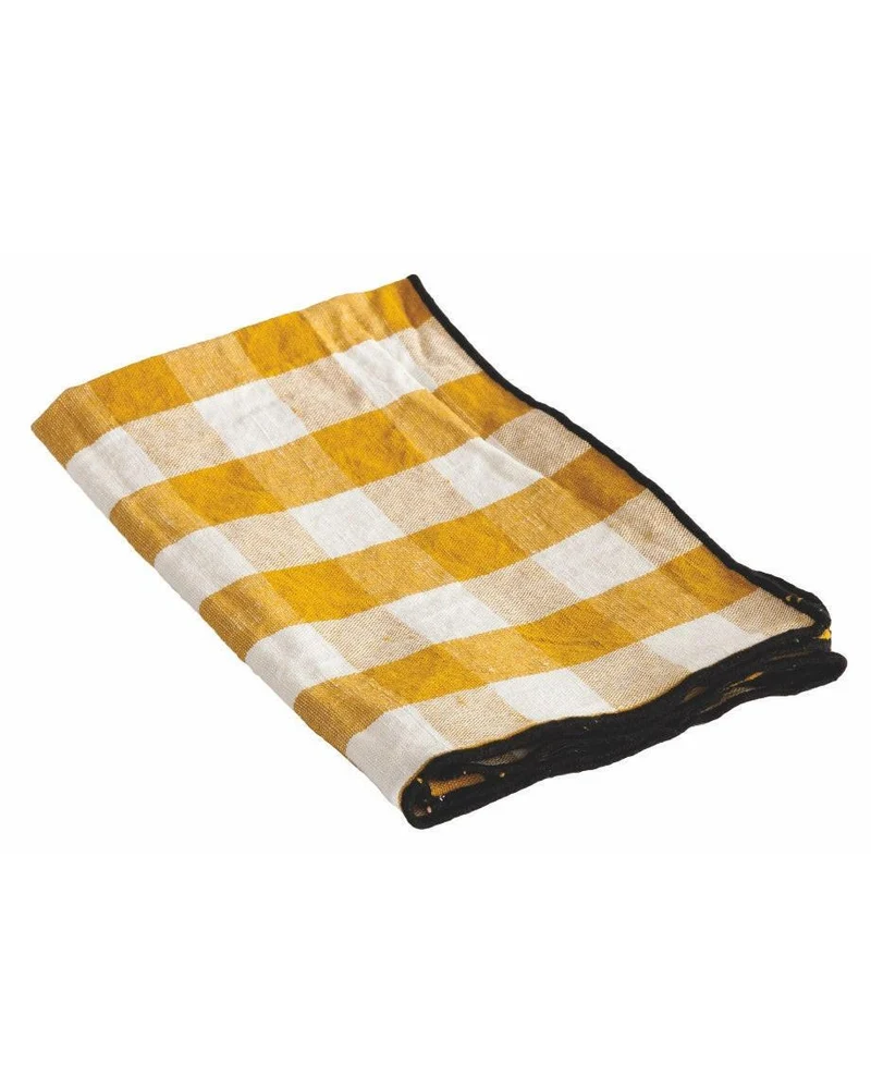 Serviette Bourdon Toile Mimi Vichy, Ocre