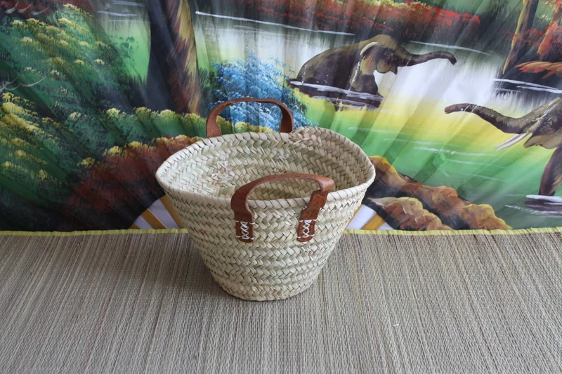 Paniers à courses marocain - MOYEN + GRAND + XXL - Sac Panier paille Cabas marchés courses plage palmier naturel