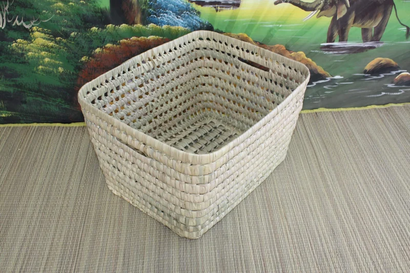 Corbeille de rangement Bac tressé déco bohème - malle coffre linge jouets - Rotin Osier Paille - ARTISANAL -