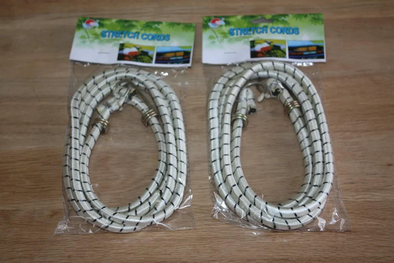 Lot de 2 Grands Tendeurs Sandow Élastique - LONG 1.80 mètres !!! Sangle crochets métal