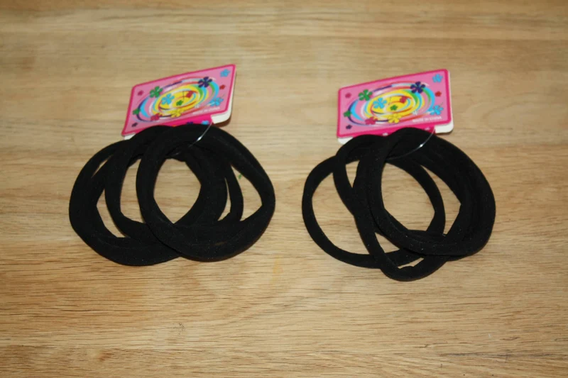 Lot de 10 GRANDS chouchous fille femme chignon élastique attache cheveux - NOIR