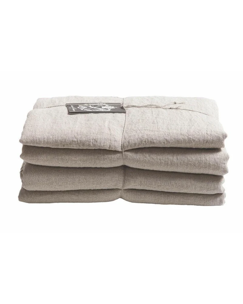 Housse de Couette Basic en Lin Lavé, Naturel