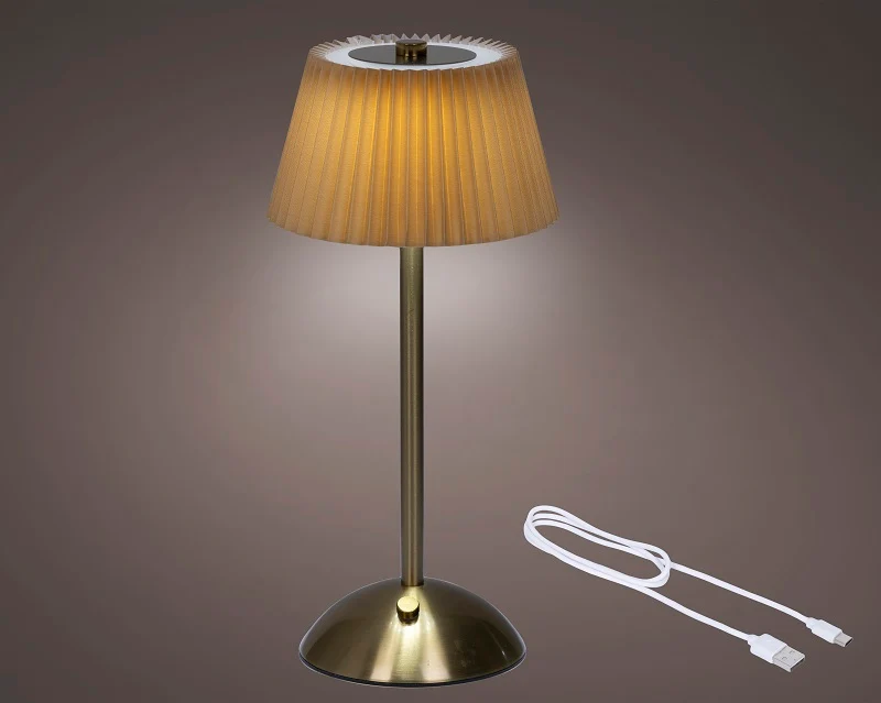 LED lampe de table doré rechargeable fixe intérieur H30,5 cm