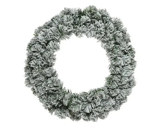 Couronne de sapin artificiel enneigé - D50 cm.