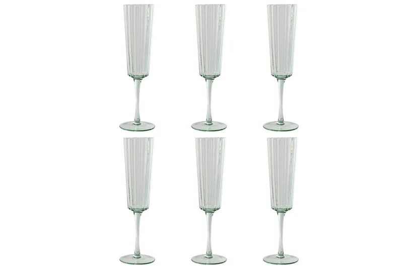 6 FLUTES - bulle vert - 230 ml