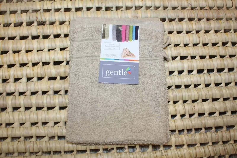Lot de 4 gants de toilette qualité 100% COTON - 16 x 21 cm - 10 couleurs au choix -