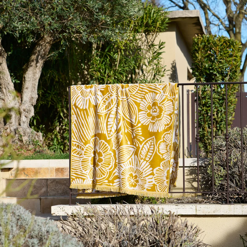 Drap de plage Soléa - Velours de coton jacquard 450g/m²